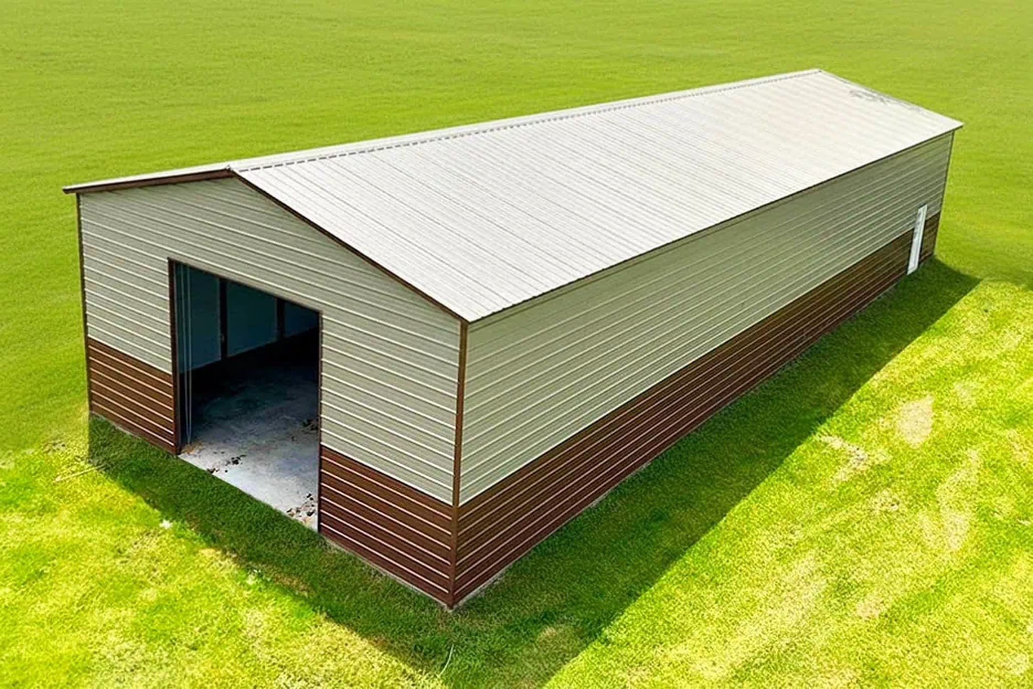Custom Triton metal barn on a rural property